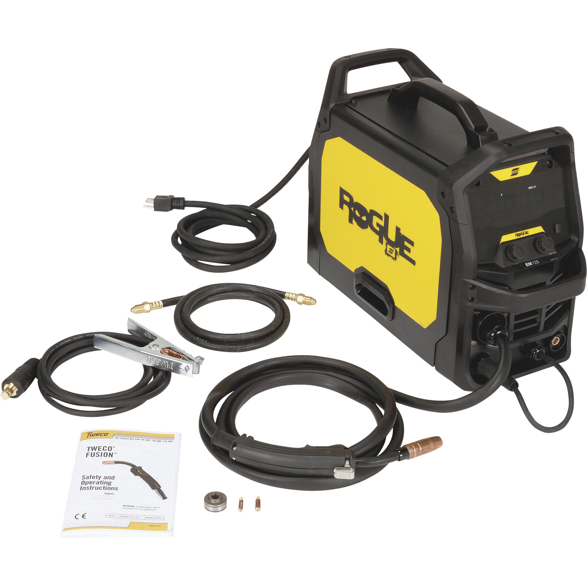 ESAB Rogue EM 125, 120V, 125 Amp, Inverter MIG Welder, Flux Core Welder, LCD Display, Model# 0700301081